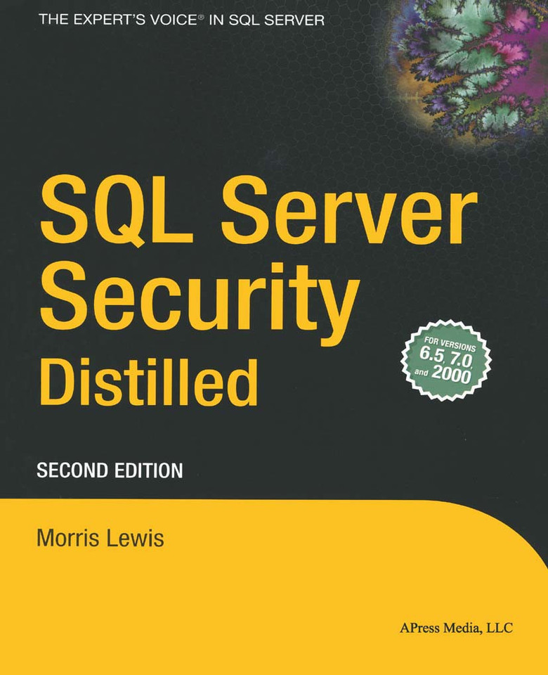 SQL Server Security Distilled book cover by Morris Lewis