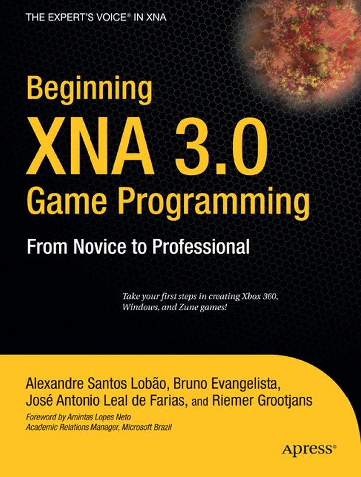Beginning XNA 3.0 Game Programming: From Novice to Professional book cover by Bruno Evangelista, Alexandre Santos Lobao, Riemer Grootjans, Jose ANTONIO LEAL DEFARIAS