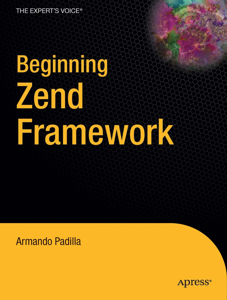 Beginning Zend Framework book cover by Armando Padilla