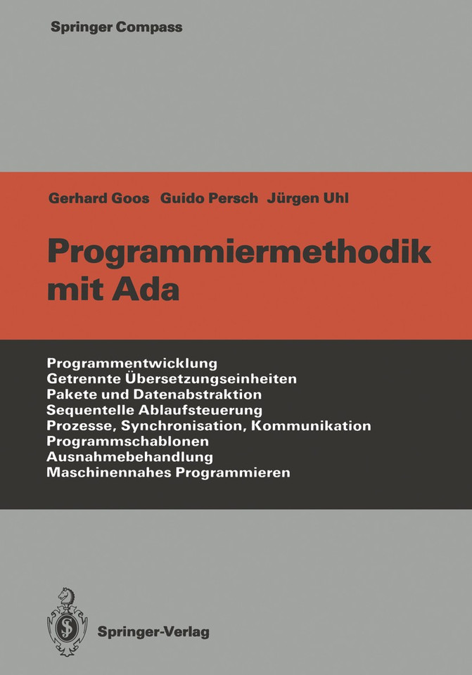 Programmiermethodik mit Ada (Springer Compass) book cover by Gerhard Goos, Guido Persch, Jürgen Uhl