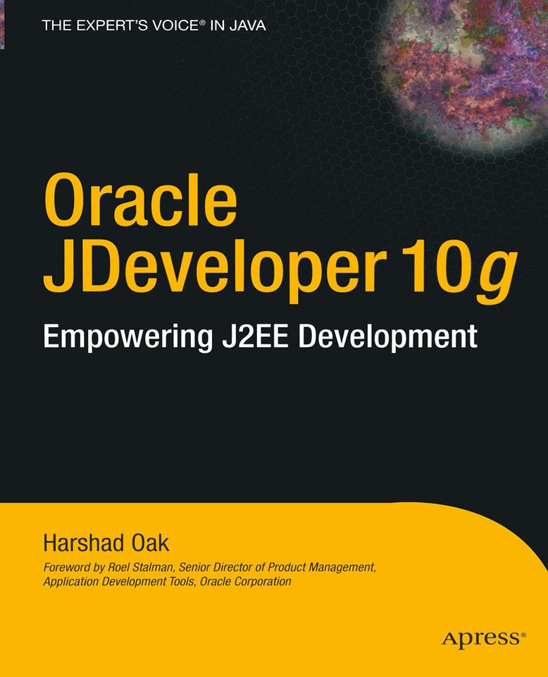 Oracle JDeveloper 10g: Empowering J2EE Development book cover by Harshad Oak