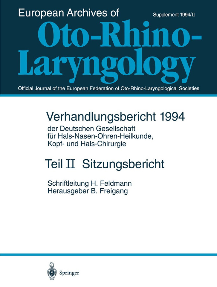 Sitzungsbericht (Verhandlungsbericht der Deutschen Gesellschaft für Hals-Nasen-Ohren-Heilkunde, Kopf- und Hals-Chirurgie #1994 / 2) book cover by 