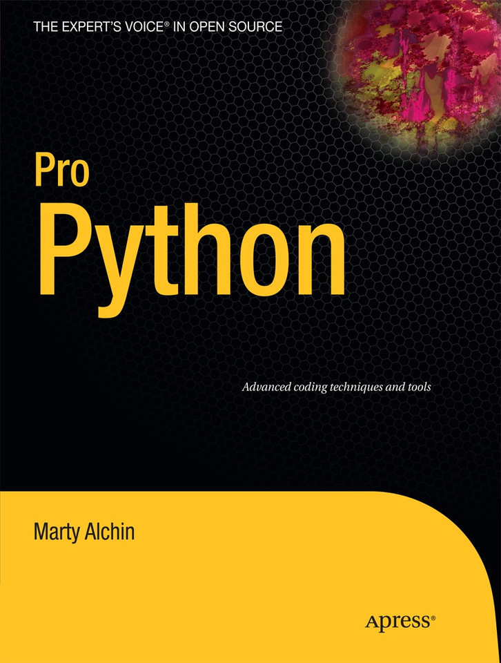 Pro Python book cover by Marty Alchin