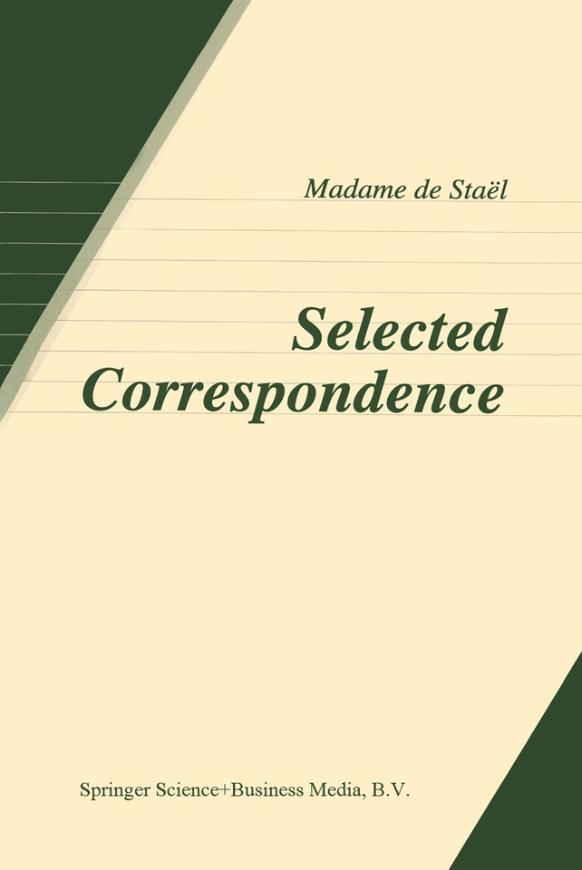 Selected Correspondence book cover by Anne Louise Germaine de Staël