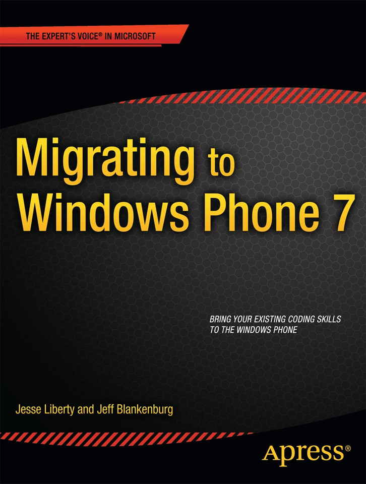 Migrating to Windows Phone book cover by Jesse Liberty, Jeff Blankenburg