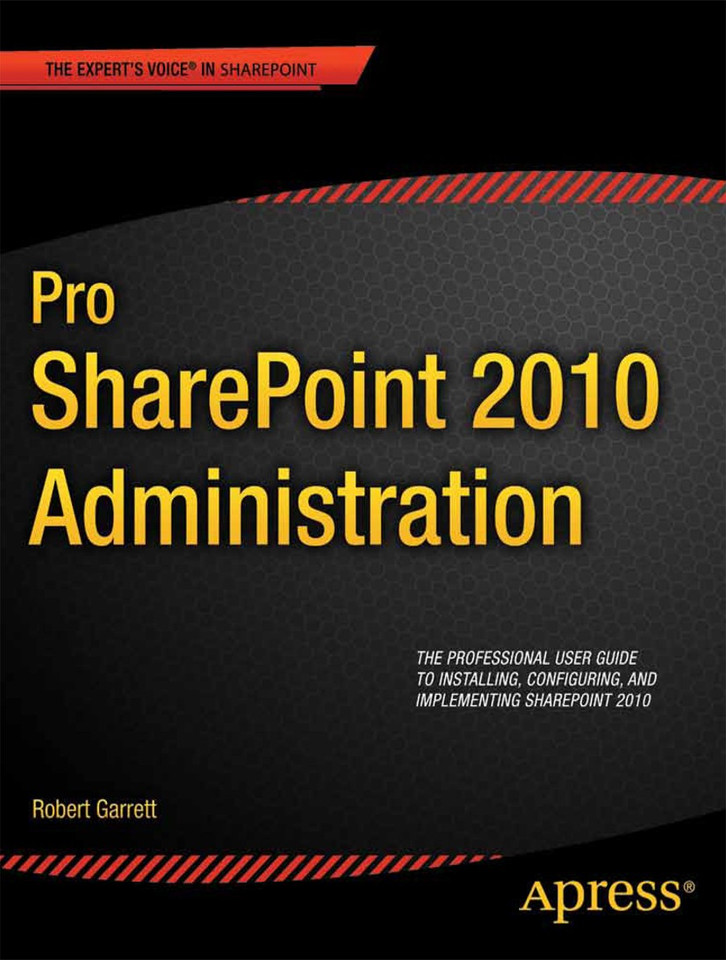 Pro SharePoint 2010 Administration book cover by Robert Garrett