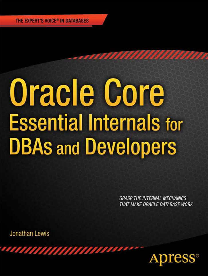 Oracle Core: Essential Internals for DBAs and Developers book cover by Jonathan Lewis