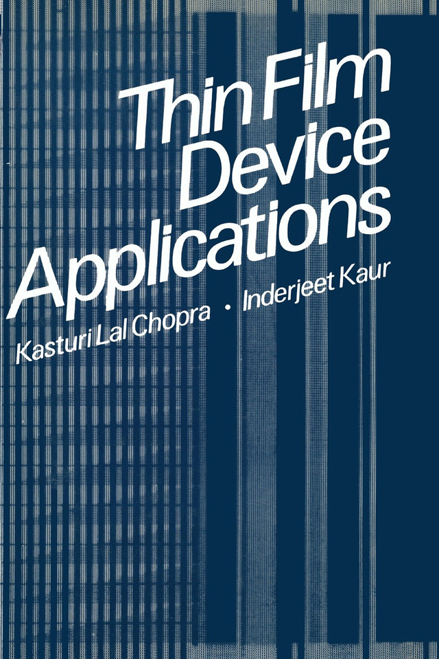 Thin Film Device Applications book cover by Kasturi Chopra