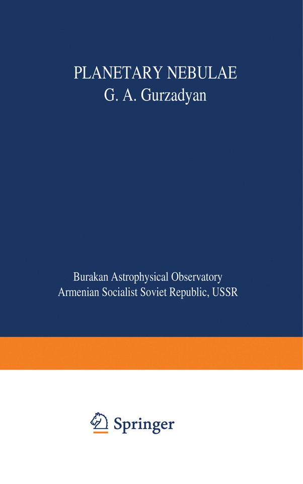 Planetary Nebulae book cover by G.A. Gurzadyan, Z. Lerman