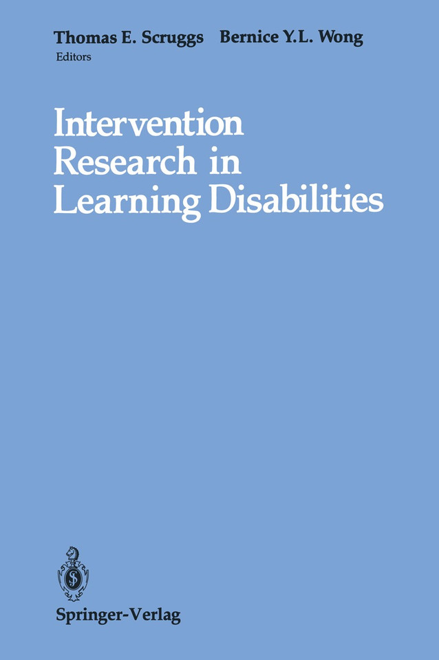 Intervention Research in Learning Disabilities book cover by 