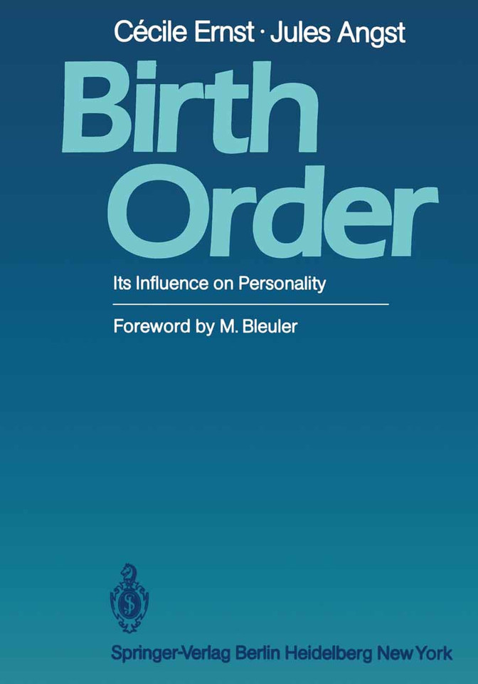 Birth Order: Its Influence on Personality book cover by Cecile Ernst, Jules Angst