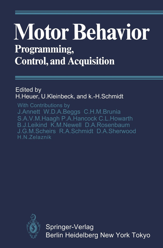 Motor Behavior: Programming, Control, and Acquisition book cover by 
