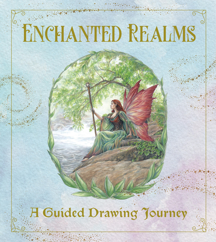 Enchanted Realms - A Guided Drawing Journey: An Interactive Sketchbook to Create Characters, Creatures, and Places of Dark Romance - With 50+ prompts and art to spark your creativity book cover by Walter Foster Creative Team