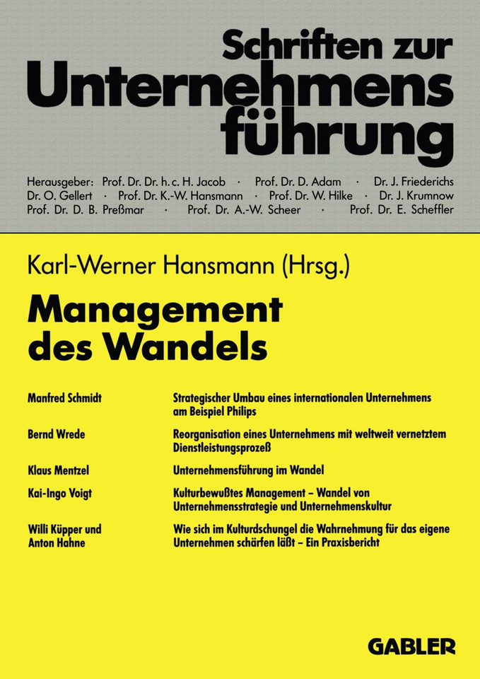 Management des Wandels (Schriften zur Unternehmensführung) book cover by 