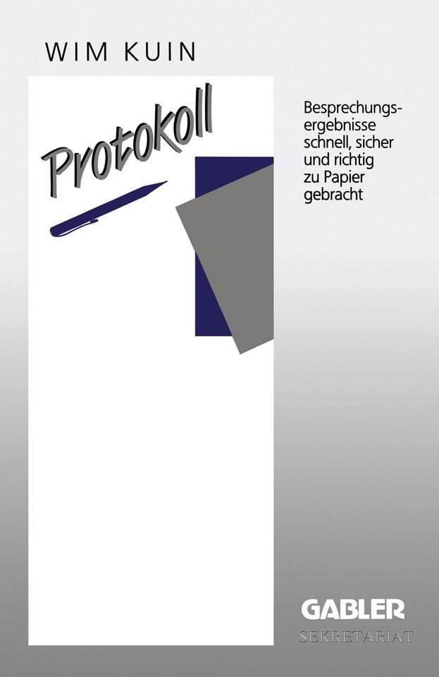 Protokoll (Gabler Sekretariat) book cover by Wim Kuin