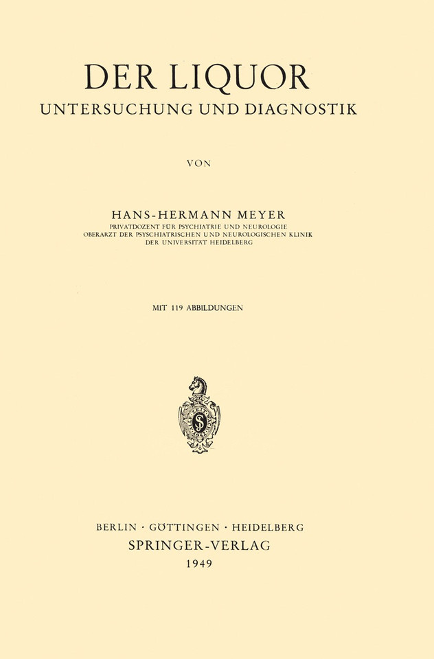 Der Liquor: Untersuchung und Diagnostik book cover by H.-H. Meyer