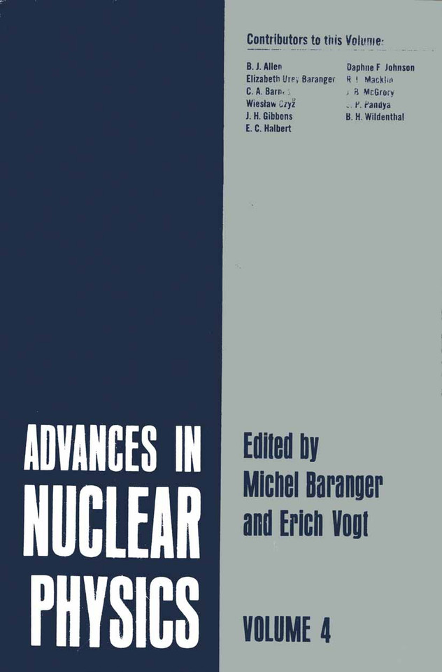 Advances in Nuclear Physics: Volume 4 (Advances in Nuclear Physics #4) book cover by Michel Baranger, Erich Vogt