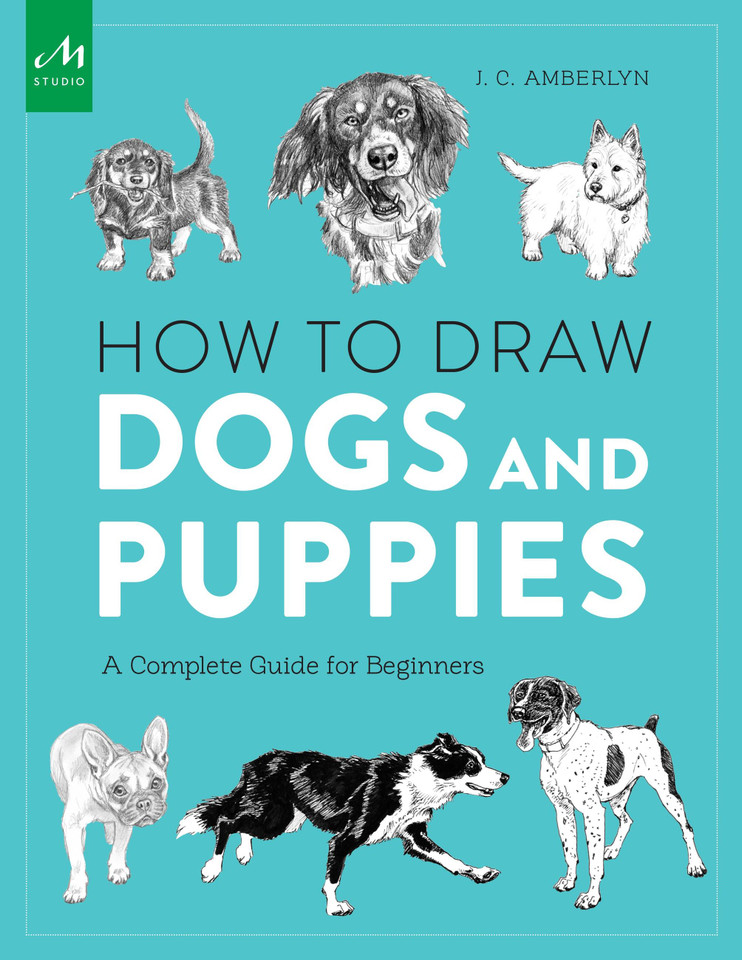 How to Draw Dogs and Puppies: A Complete Guide for Beginners book cover by J.C. Amberlyn