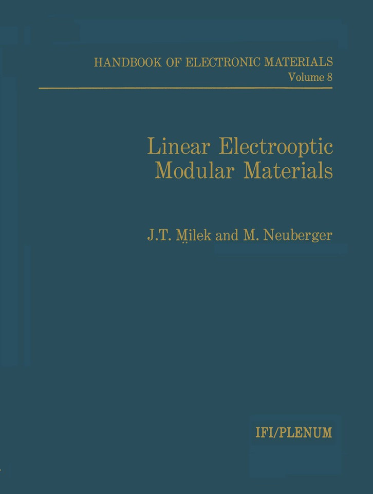Linear Electrooptic Modular Materials book cover by J. T. Milek