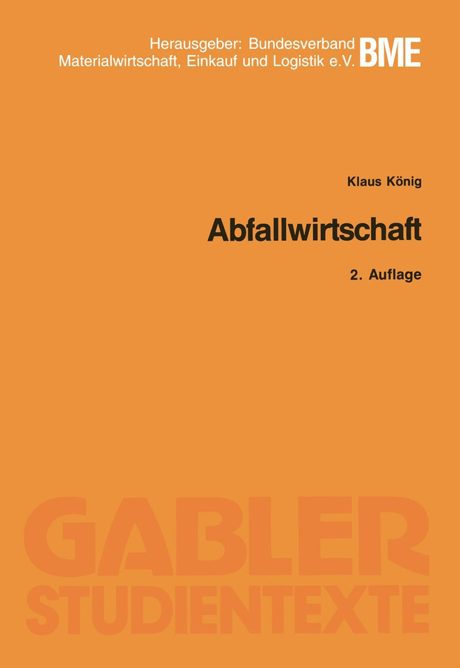 Abfallwirtschaft book cover by Klaus König