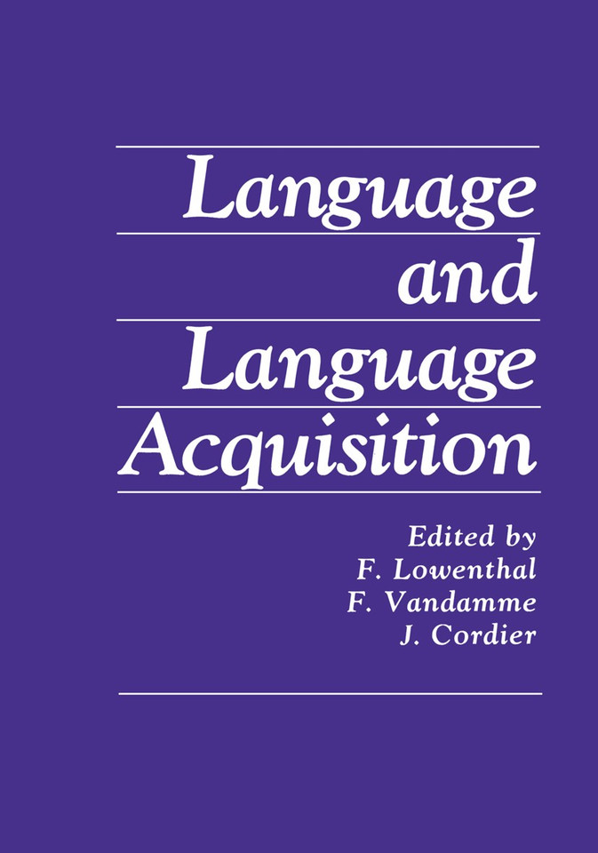 Language and Language Acquisition book cover by 