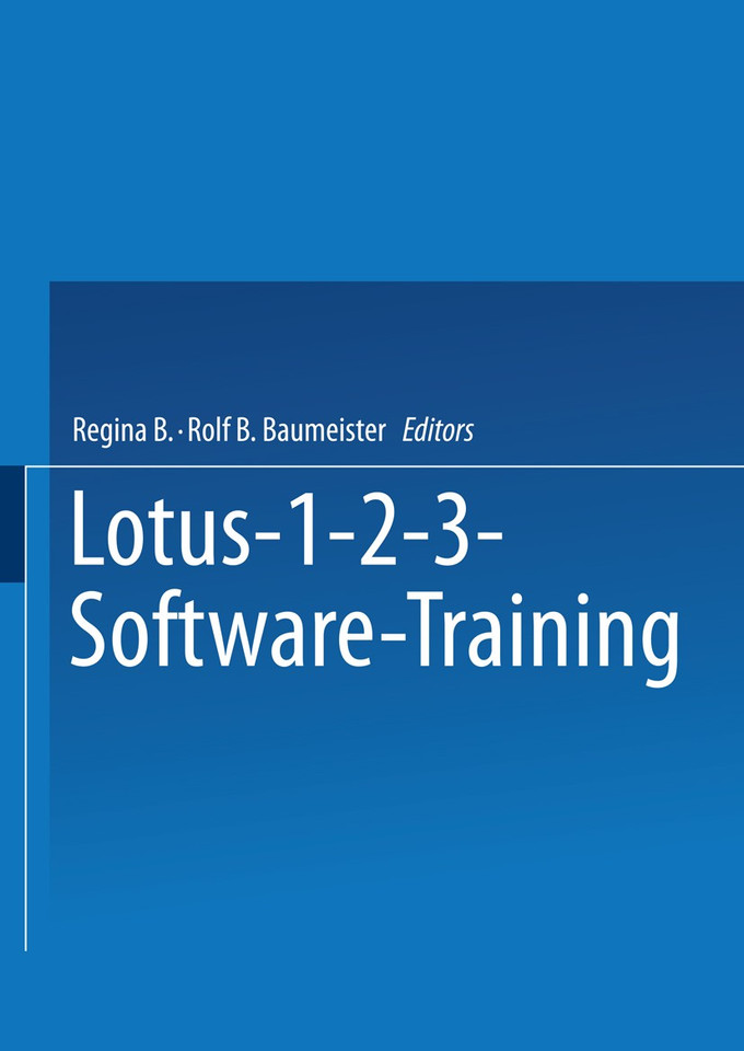 Lotus 1–2–3 Software Training book cover by Detlef Krusekopf