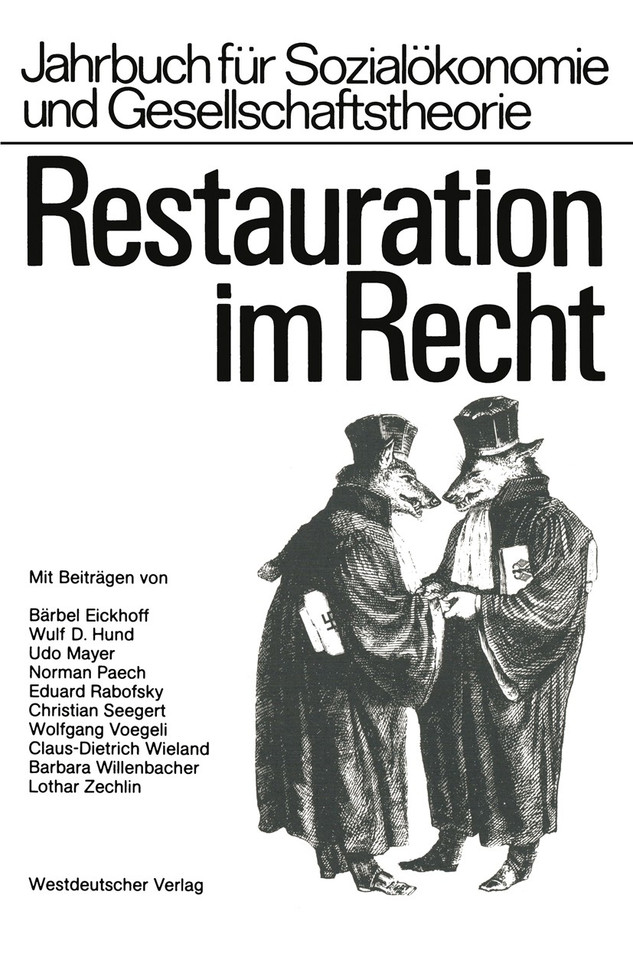 Restauration im Recht (Jahrbuch für Sozialökonomie und Gesellschaftstheorie) book cover by 