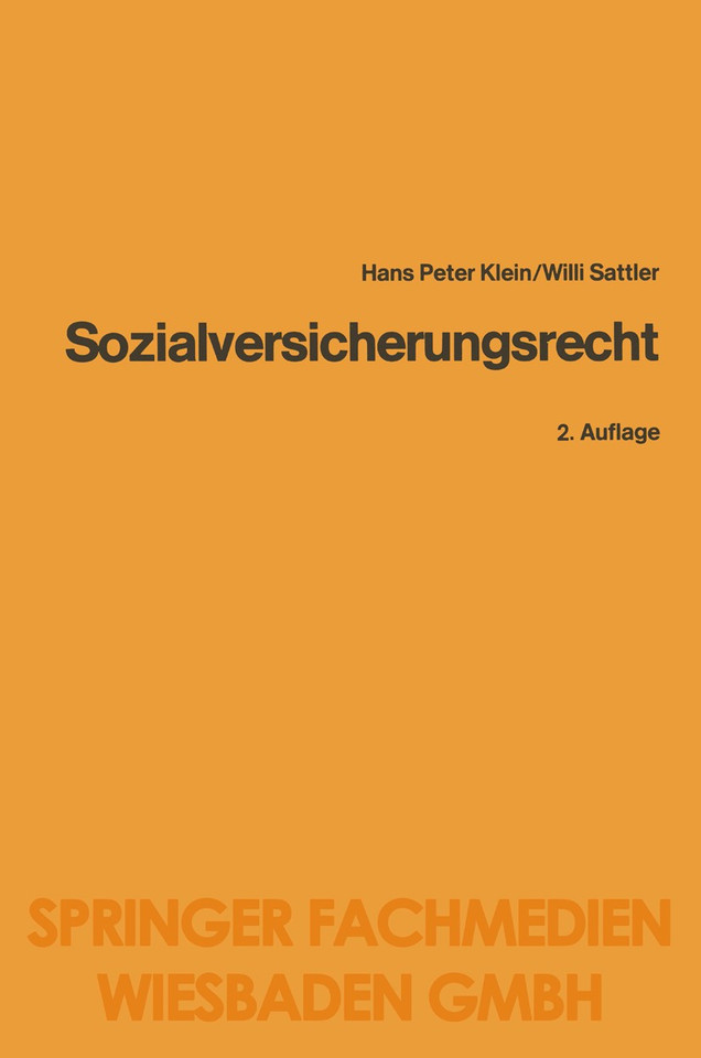 Sozialversicherungsrecht (Gabler-Studientexte) book cover by Heinz-Peter Klein, Willi Sattler