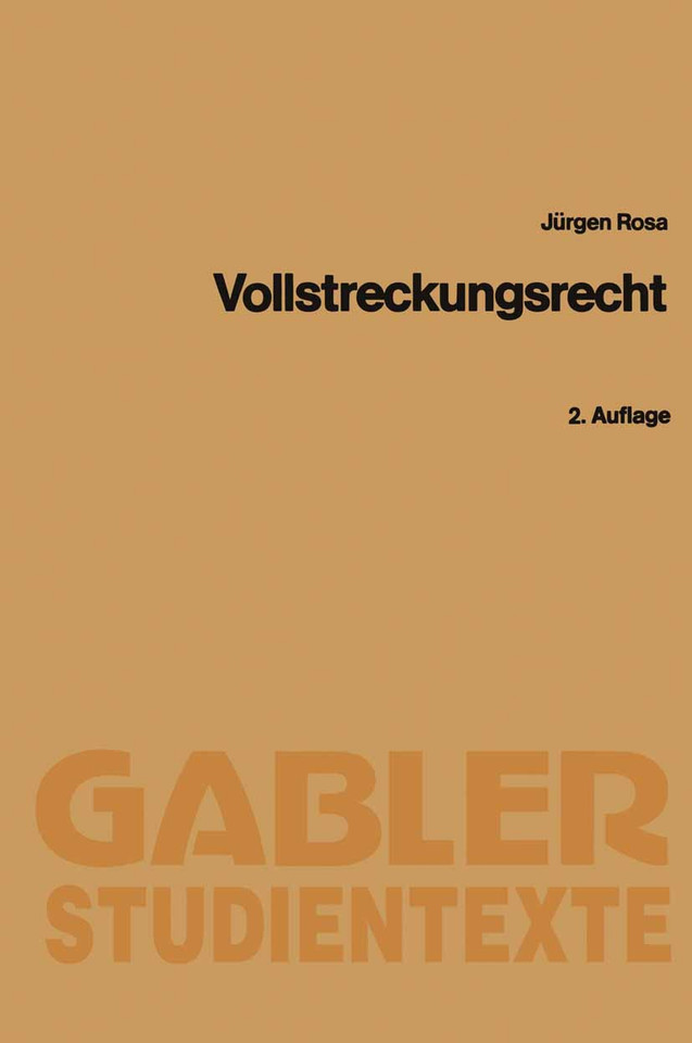 Vollstreckungsrecht (Gabler-Studientexte) book cover by Jürgen Rosa