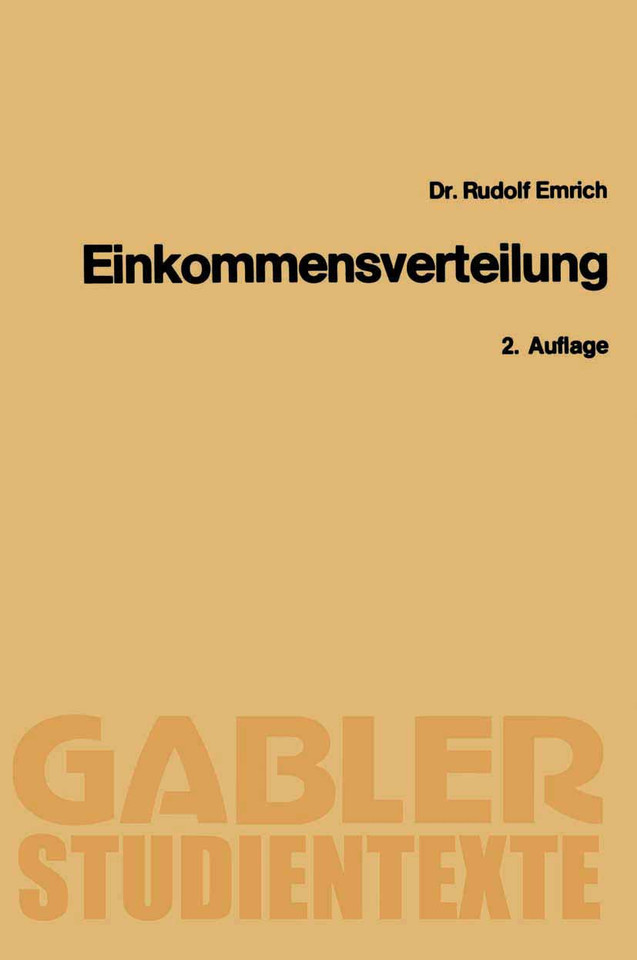 Theorie der Einkommensverteilung (Gabler-Studientexte) book cover by Rudolf Emrich