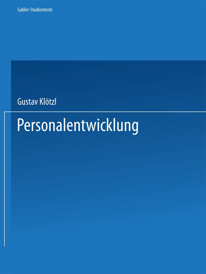 Personalentwicklung (Gabler-Studientexte) book cover by Gustav Klötzl