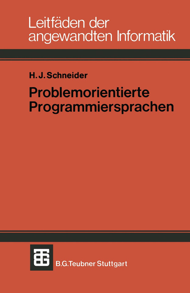 Problemorientierte Programmiersprachen (XTeubner Studienbücher Informatik) book cover by Hans Jürgen Schneider