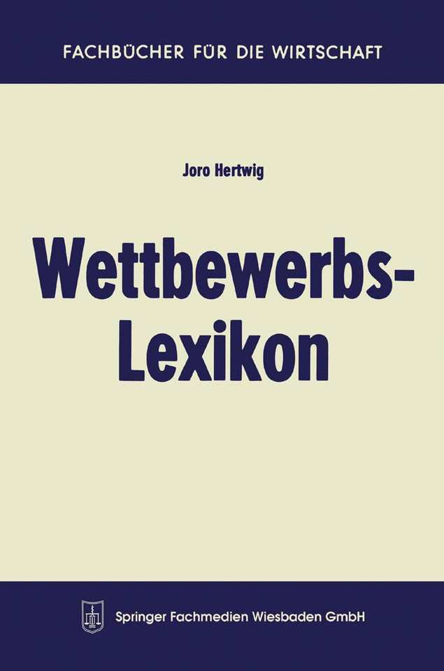 Wettbewerbs-Lexikon (Fachbücher für die Wirtschaft) book cover by Joro Hertwig