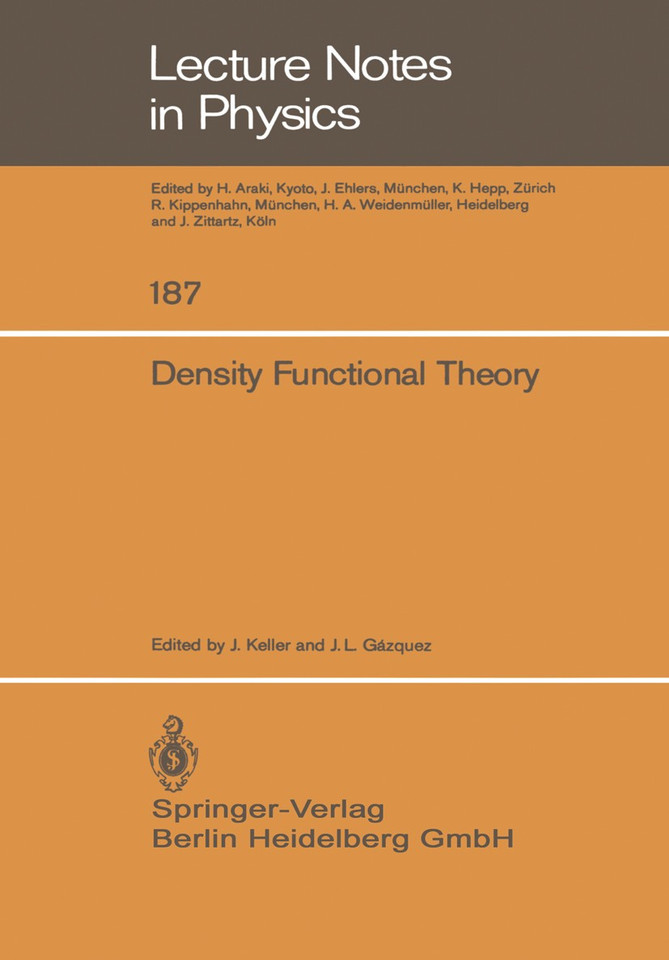 Density Functional Theory (Lecture Notes in Physics #187) book cover by C. Amador, M.P. Das, R.A. Donnelly, J.L. Gazquez, J.E. Harriman, J. Keller, M. Levy, J.P. Perdew, A. Robledo, C. Varea, E. Zaremba