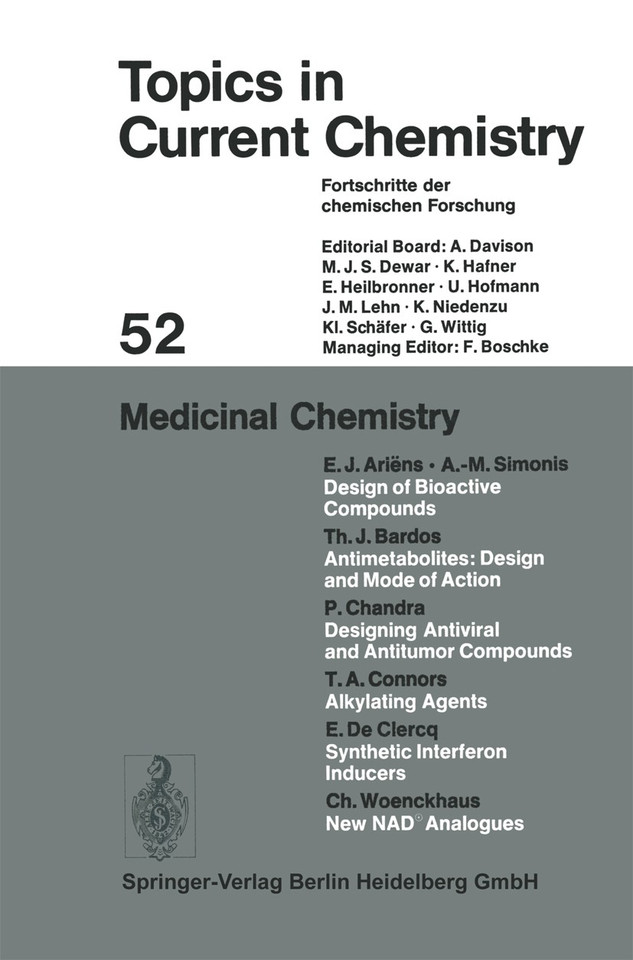 Medicinal Chemistry (Topics in Current Chemistry #52) book cover by F. L. Boschke