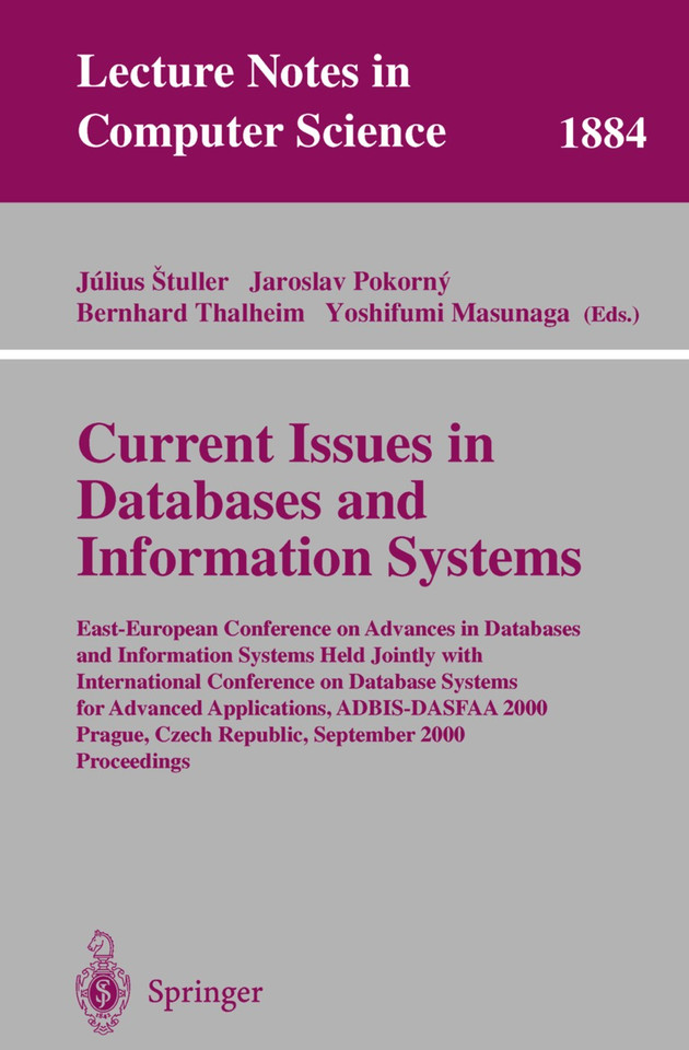 Current Issues in Databases and Information Systems (Lecture Notes in Computer Science #1884) book cover by 