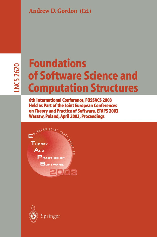 Foundations of Software Science and Computational Structures (Lecture Notes in Computer Science #2620) book cover by 