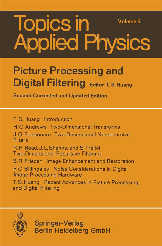 Picture Processing and Digital Filtering (Topics in Applied Physics #6) book cover by 