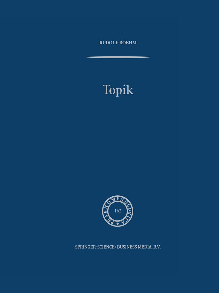 Topik (Phaenomenologica #162) book cover by Rudolf Boehm