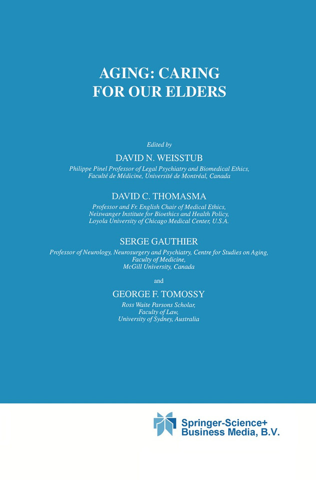 Aging: Caring for Our Elders (International Library of Ethics, Law, and the New Medicine #11) book cover by 