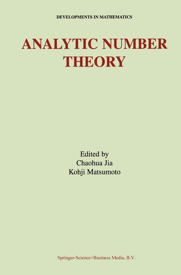 Analytic Number Theory (Developments in Mathematics #6) book cover by 