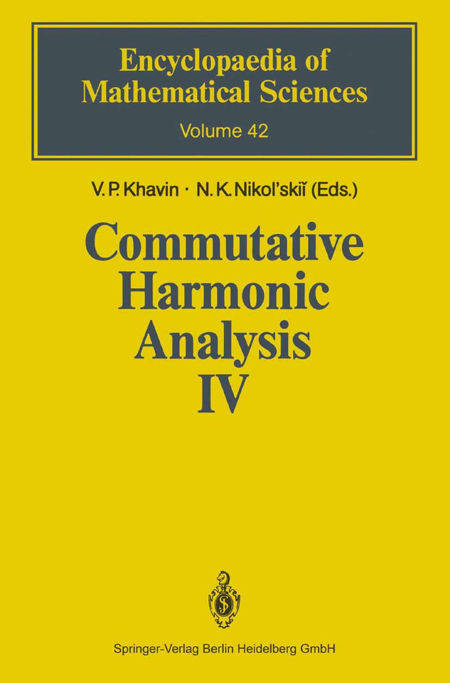 Commutative Harmonic Analysis IV: Harmonic Analysis in IRn (Encyclopaedia of Mathematical Sciences #42) book cover by 