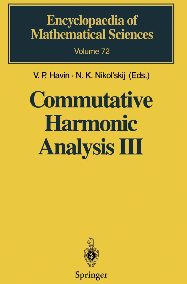 Commutative Harmonic Analysis III: Generalized Functions. Application (Encyclopaedia of Mathematical Sciences #72) book cover by 