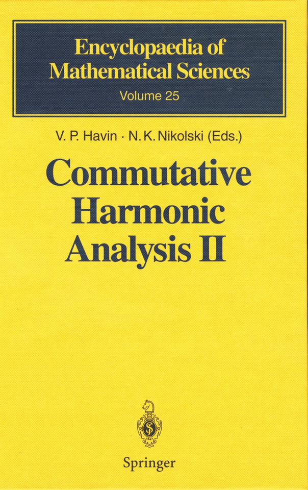 Commutative Harmonic Analysis II: Group Methods in Commutative Harmonic Analysis (Encyclopaedia of Mathematical Sciences #25) book cover by 
