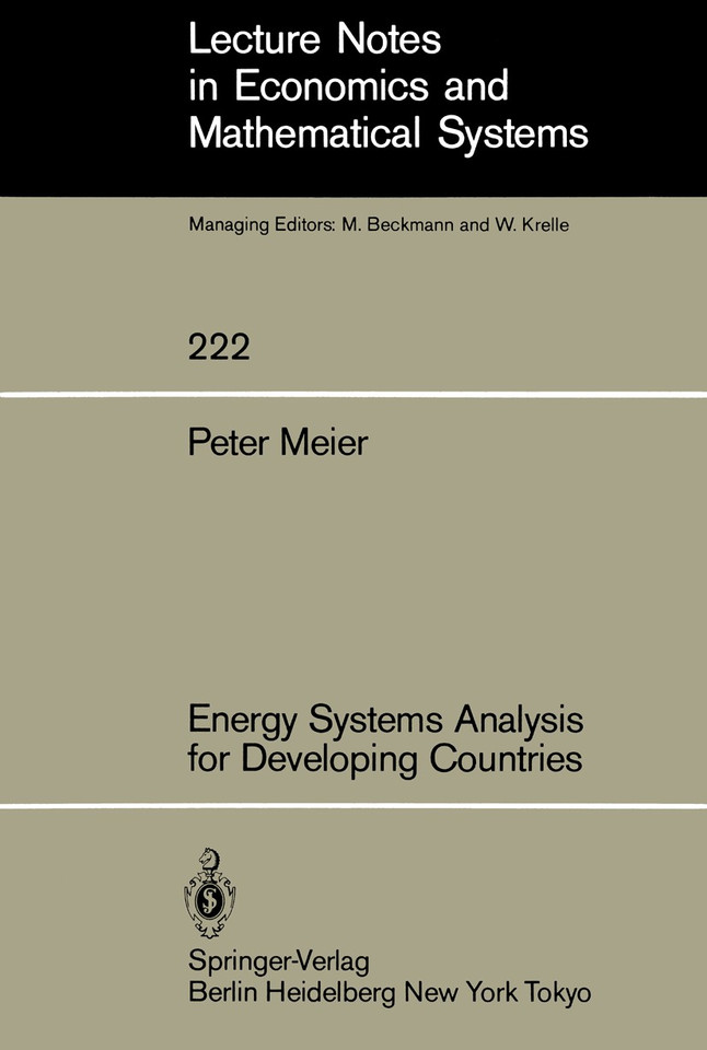 Energy Systems Analysis for Developing Countries (Lecture Notes in Economics and Mathematical Systems #222) book cover by P. Meier