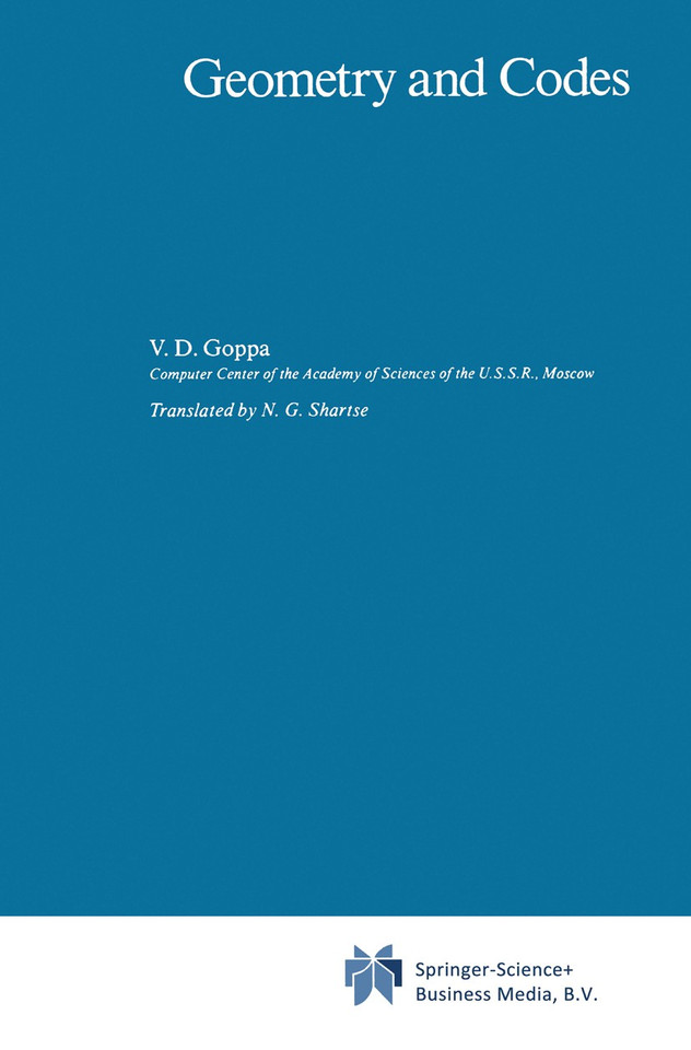 Geometry and Codes (Mathematics and its Applications #24) book cover by Goppa
