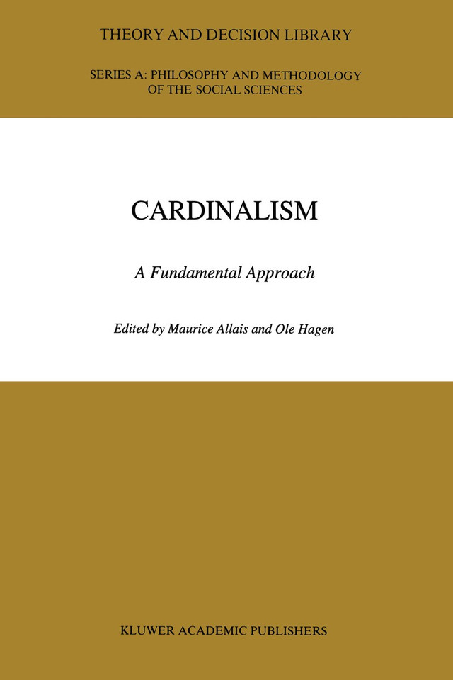 Cardinalism: A Fundamental Approach (Theory and Decision Library A: #19) book cover by 