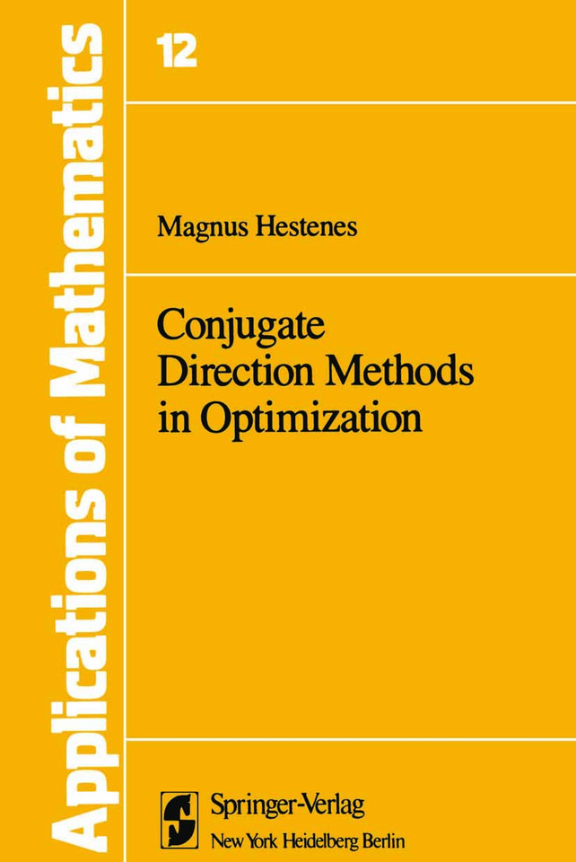 Conjugate Direction Methods in Optimization (Stochastic Modelling and Applied Probability #12) book cover by M.R. Hestenes