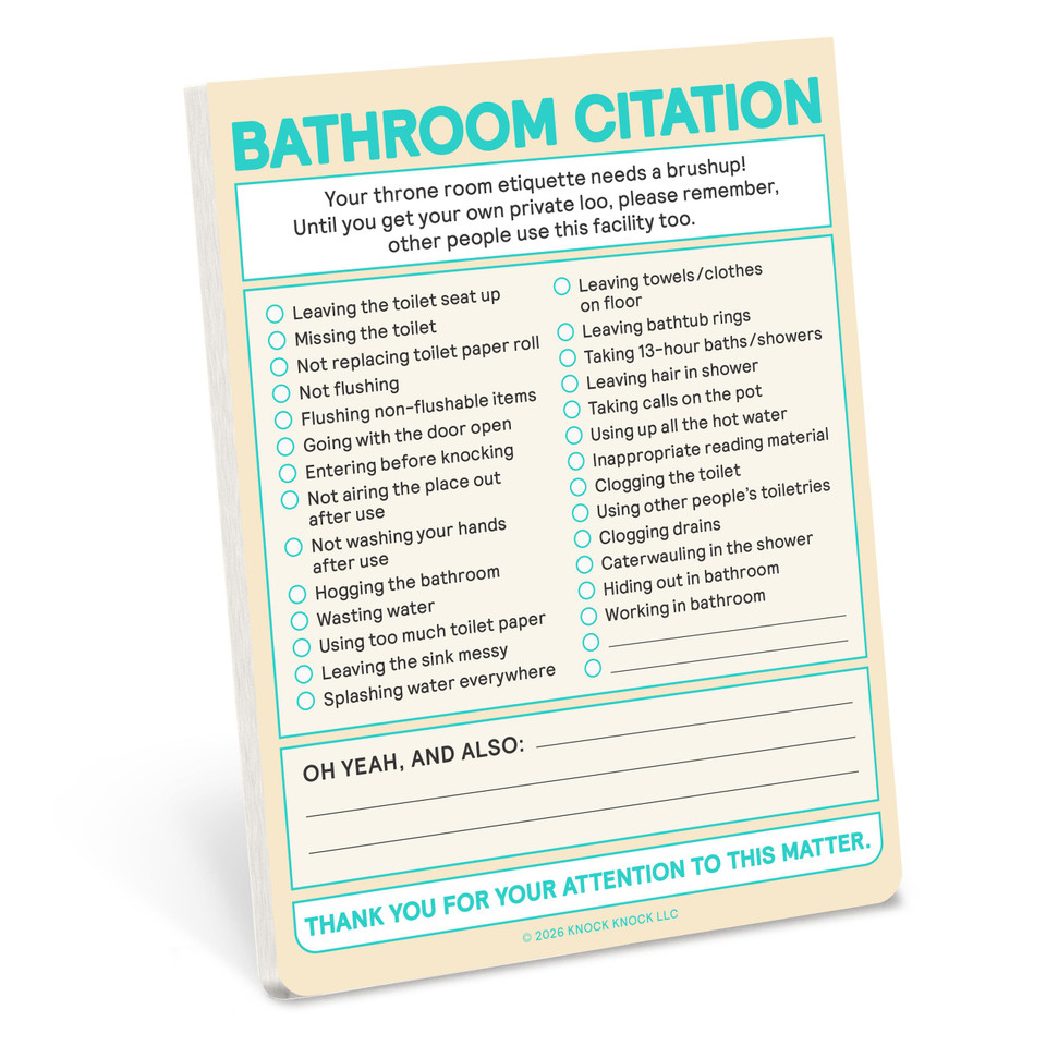 Bathroom Citation Nifty Note (Knock Knock Nifty Notes) book cover by Knock Knock