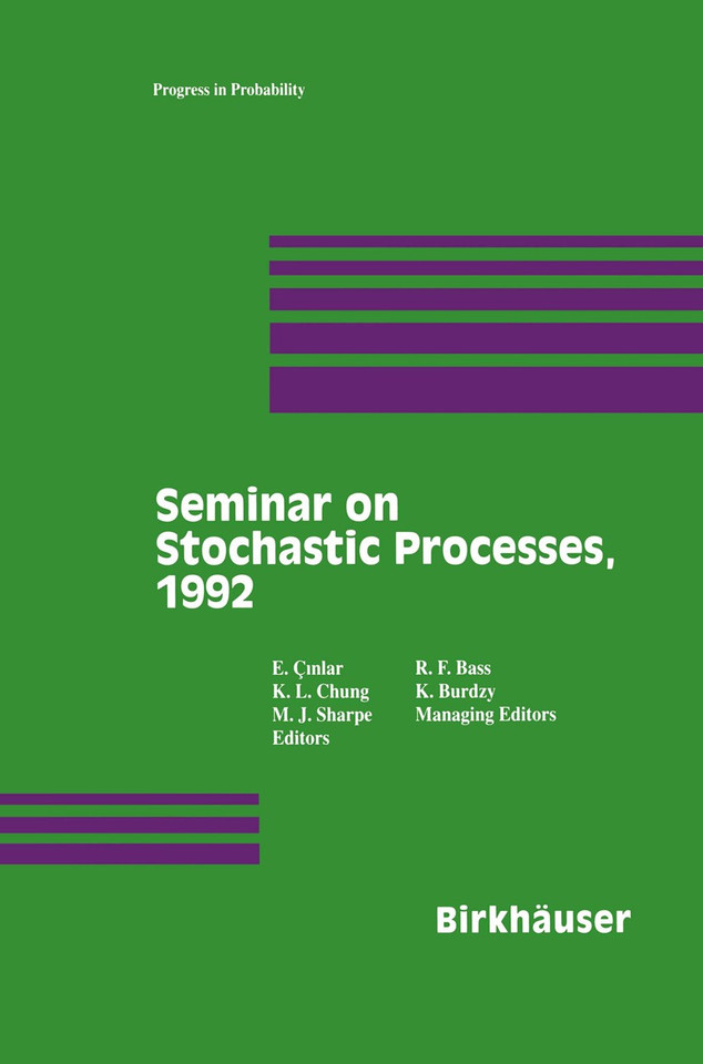 Seminar on Stochastic Processes, 1992 (Progress in Probability #33) book cover by Chung, Sharpe, CINLAR